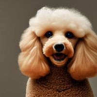 Happy Brown Poodle Dog